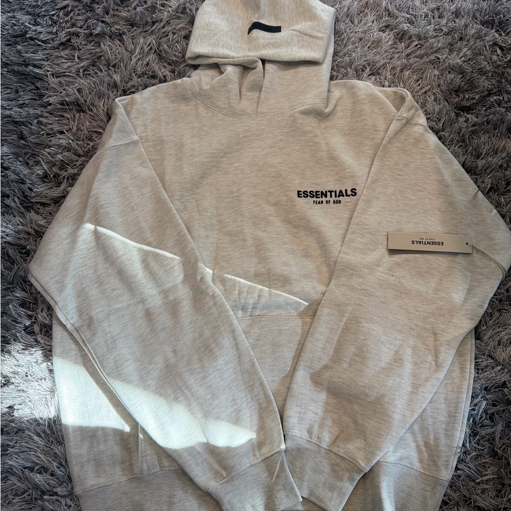 Essentials Light Grey Pullover Hoodie